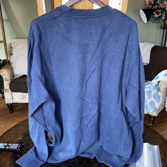 Orvis BLUE Pullover Long Sleeve Ribbed Knit  Sweater Men's Size XL - Picture 4 of 5